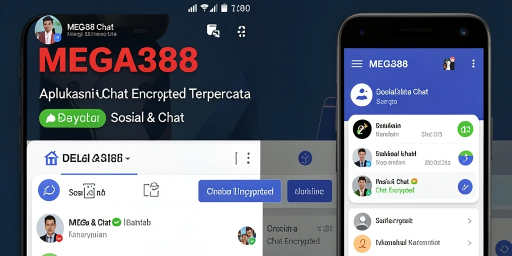 Antarmuka utama MEGA388 dengan fitur Chat Encrypted yang lengkap.