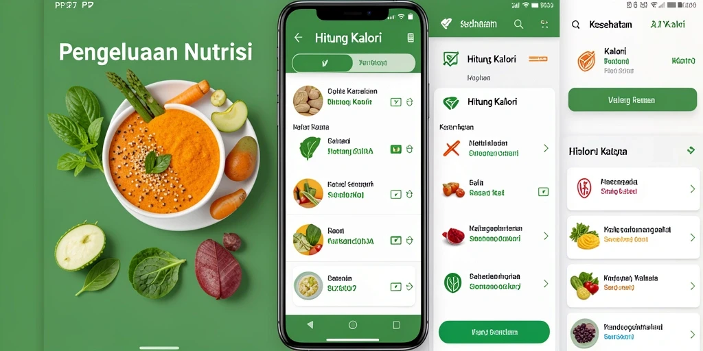 Tampilan antarmuka PP7 yang informatif untuk menghitung kalori.