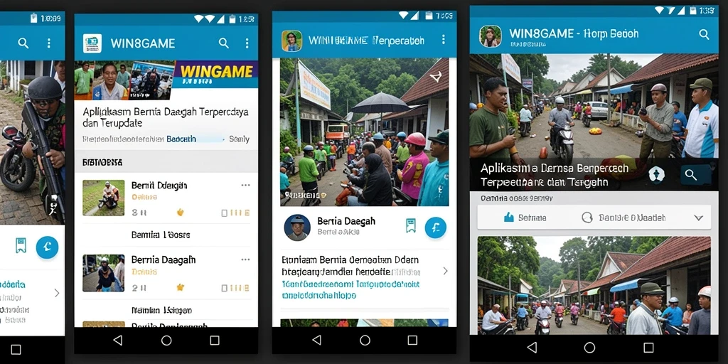 Antarmuka pengguna WIN8GAME untuk Berita Daerah yang informatif.